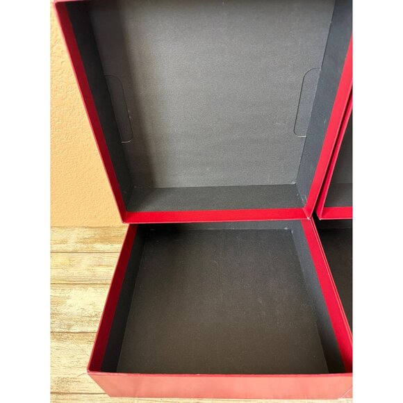Set of 3 Cartier Red Presentation Jewelry Boxes Gold Logo - Empty - Picture 3 of 16